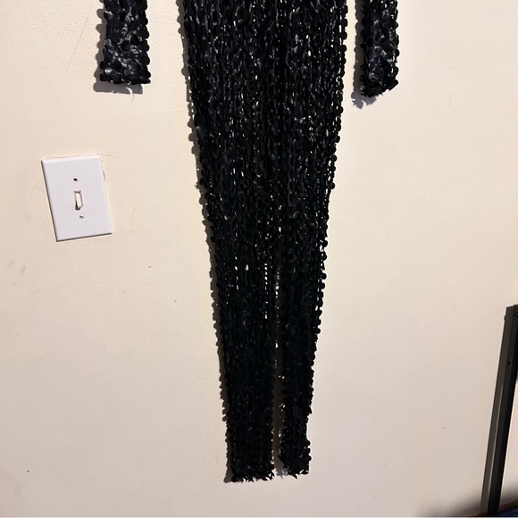 Fashionable Faux Leather Black Jumpsuit - Picture 6 of 6